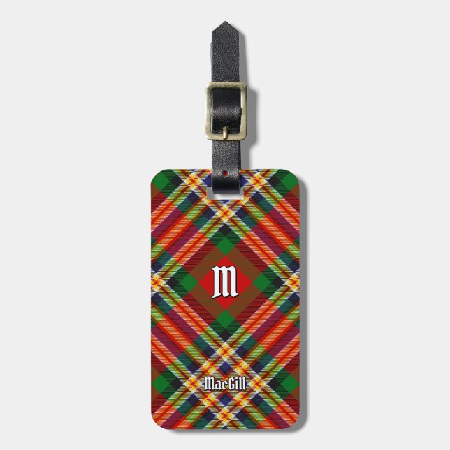 Etiqueta De Bagagem Clan MacGill Tartan TBagagem (Frente Vertical)