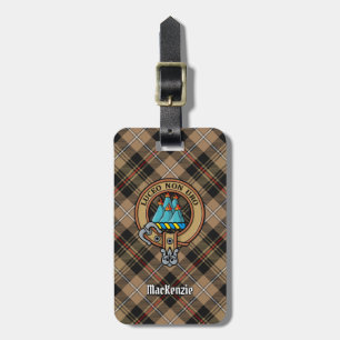 Etiqueta De Bagagem Clan MacKenzie Crest sobre Brown caçando Tartan