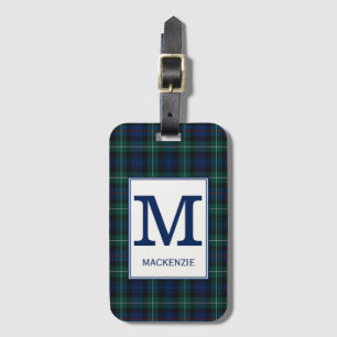 Etiqueta De Bagagem Clan Mackenzie Tartan Monogrammed