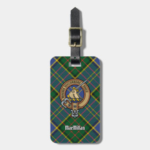 Etiqueta De Bagagem Clan MacMillan Crest sobre caçar Tartan