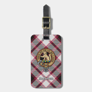 Etiqueta De Bagagem Clan MacPherson Crest sobre caçar Tartan