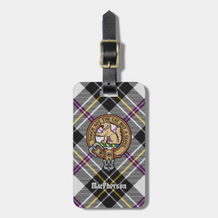 Etiqueta De Bagagem Clan MacPherson Crest sobre o Vestido Tartan