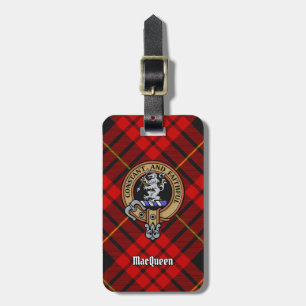 Etiqueta De Bagagem Clan MacQueen Crest sobre Tartan