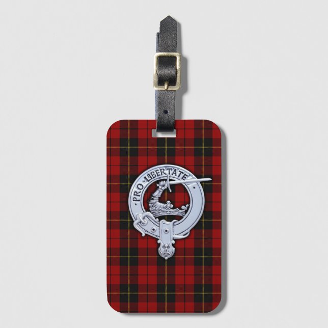 Etiqueta De Bagagem Clan Wallace Crest & Tartan (Frente Vertical)