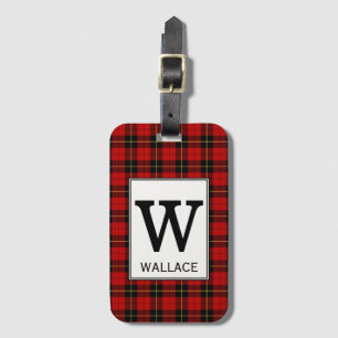Etiqueta De Bagagem Clan Wallace Tartan Monogrammed
