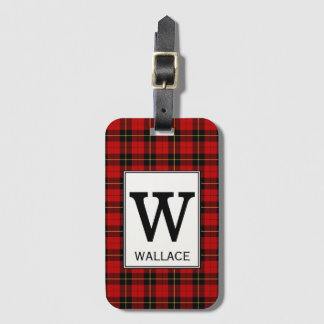 Etiqueta De Bagagem Clan Wallace Tartan Monogrammed