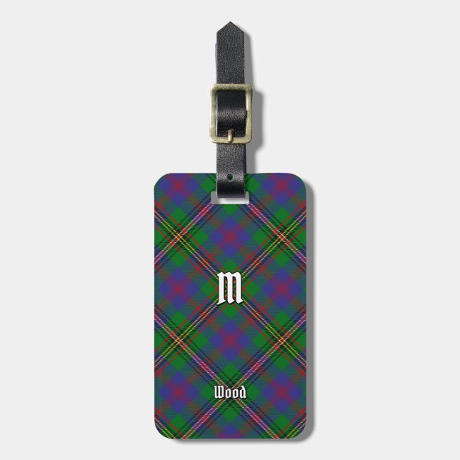 Etiqueta De Bagagem Clan Wood Tartan (Frente Vertical)