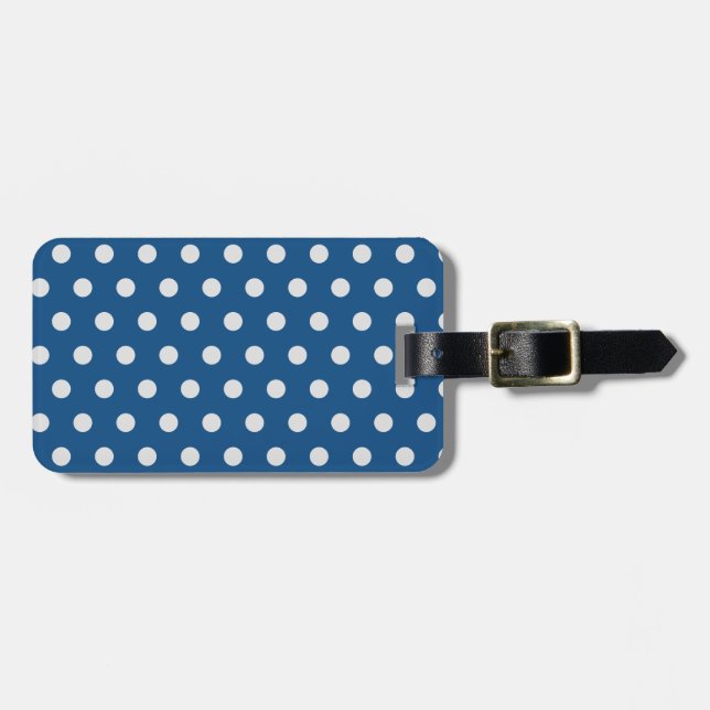 Etiqueta De Bagagem Classic Blue Polka Dot (Frente Horizontal)