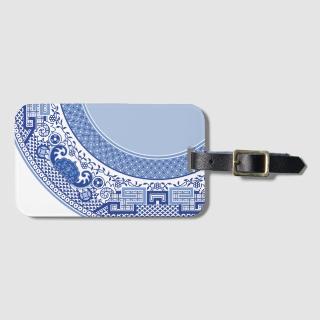 Etiqueta de Bagagem Classic Blue Willow (Frente Horizontal)
