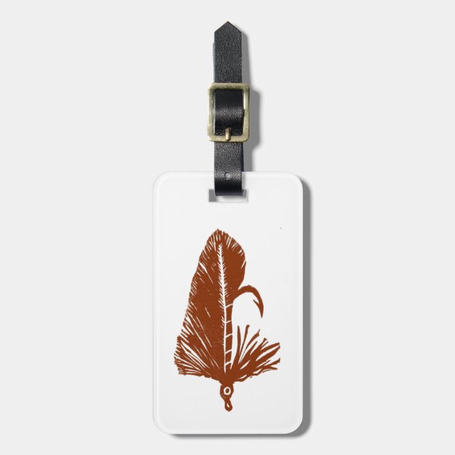 Etiqueta de bagagem Clássica Fly Brown Matuka (Frente Vertical)