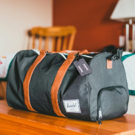 Etiqueta De Bagagem Clássica Monograma - Letra H púrpura escura