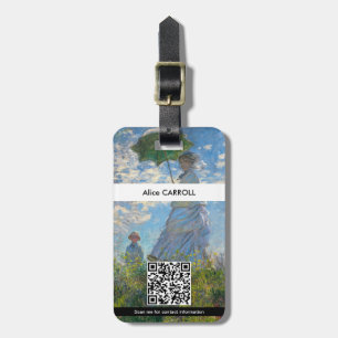Etiqueta De Bagagem Claude Monet - A Promenade, Mulher com Guarda-Sol
