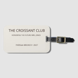 Etiqueta De Bagagem Clube de Croissant de Amêndoa Elegante Destino