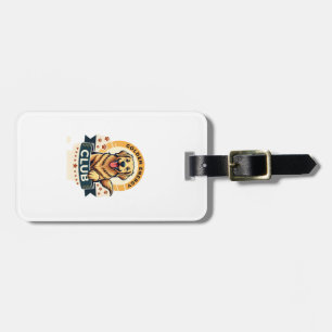 Etiqueta De Bagagem Clube de Energia Dourada Retriever Dourado Vintage