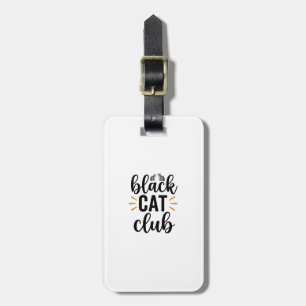 Etiqueta De Bagagem Clube do Gato Preto Design Vetorial de Amante de G