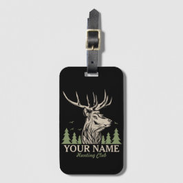 Etiqueta De Bagagem Clube Personalizado de Caça a Deer Elk Antler