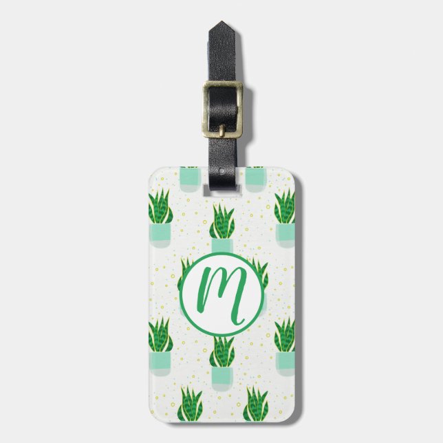 Etiqueta De Bagagem Cobra de planta de Sansevieria Potted (Frente Vertical)