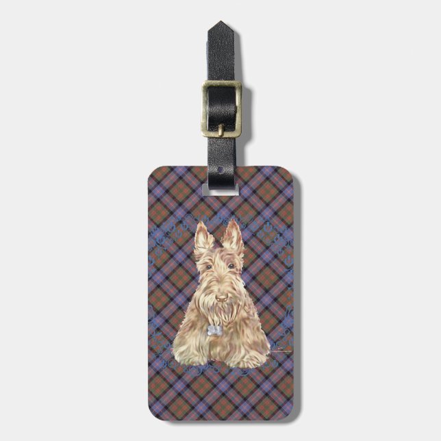 Etiqueta De Bagagem Cochran Tartan Scottie (Frente Vertical)