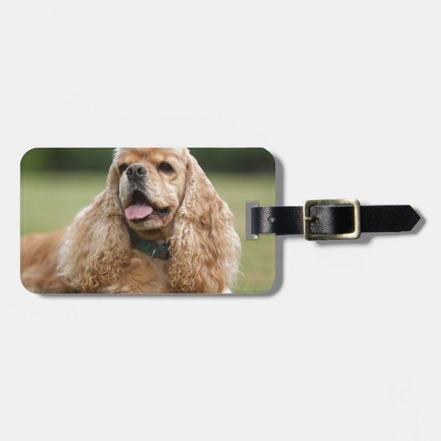 Etiqueta De Bagagem Cocker spaniel bonito (Frente Horizontal)