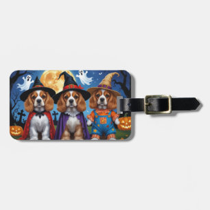 Etiqueta De Bagagem Cocker Spaniel Cães Pumpkin Halloween Engraçado