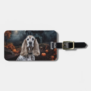 Etiqueta De Bagagem Cocker Spaniel Halloween Scary