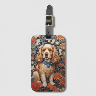 Etiqueta De Bagagem Cocker Spaniel William Morris Inspirou Floral