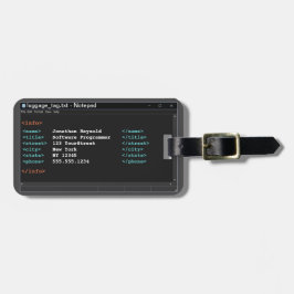 Etiqueta De Bagagem Coder Notepad Formato Computador Programador Modo