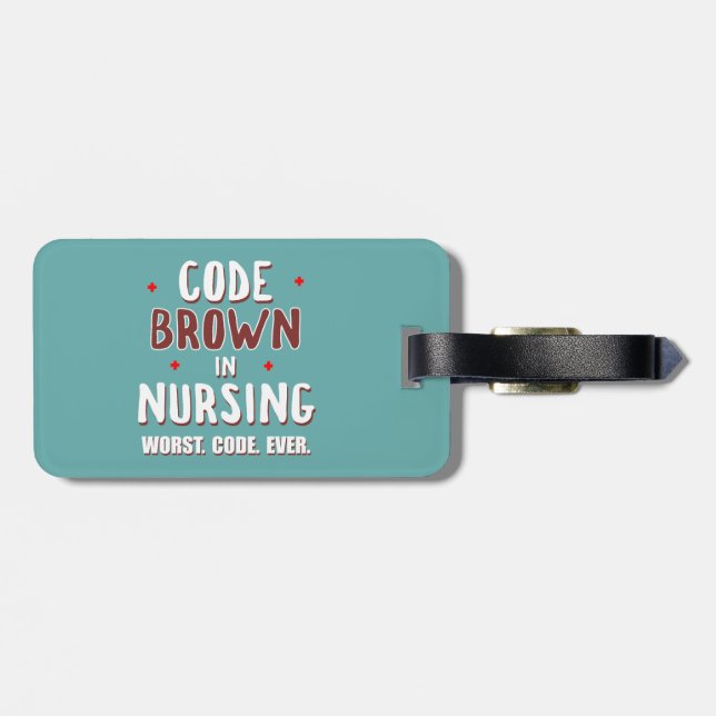 Etiqueta De Bagagem Código Brown Nursing Pior Código Nunca (Traseira Horizontal)