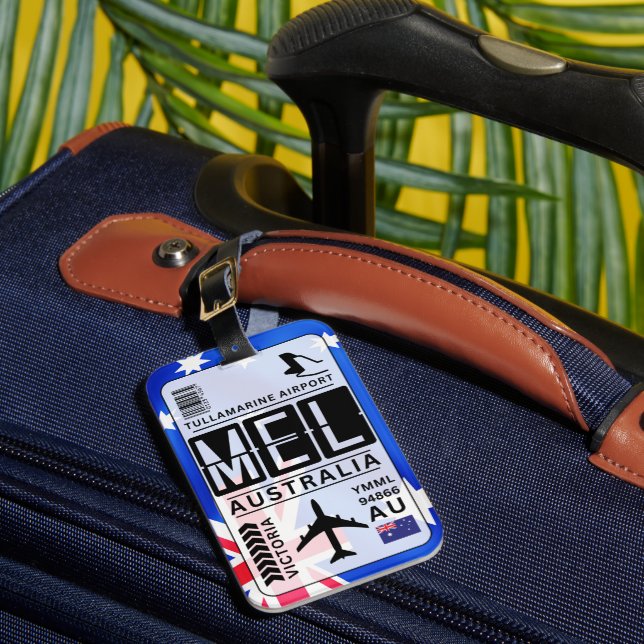 Etiqueta De Bagagem Código de aeroporto Melbourne MEL (Frente Insitu 1)