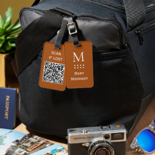 Etiqueta De Bagagem Código QR de Cor Sólida Scan se Perdido Roux Segur