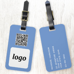 Etiqueta De Bagagem Código QR de logotipo Promocional comercial azul