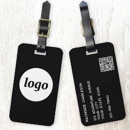 Etiqueta De Bagagem Código QR do logotipo Negros mínimos