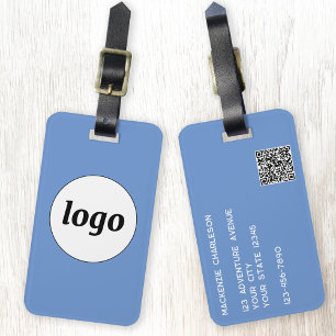 Etiqueta De Bagagem Código QR do logotipo Promocional comercial azul m