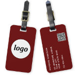 Etiqueta De Bagagem Código QR do logotipo Promocional para empresas da<br><div class="desc">Design de logotipo simples para sua empresa. Substitua o logotipo, o código QR e os detalhes por você e altere a cor de fundo na ferramenta design para personalizar. Ideal como um item de promocional para fornecer a clientes, clientes e funcionários e para viagens de negócios e shows de negócios....</div>