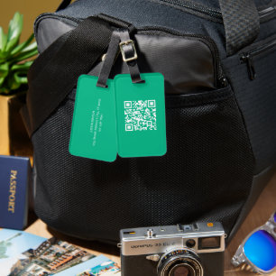 Etiqueta De Bagagem Código QR Editável Gerar o Seu Próprio Verde Tea