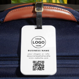 Etiqueta De Bagagem Código Qr Logotipo Comercial moderno e simples eti
