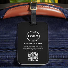Etiqueta De Bagagem Código Qr Logotipo Comercial moderno e simples eti