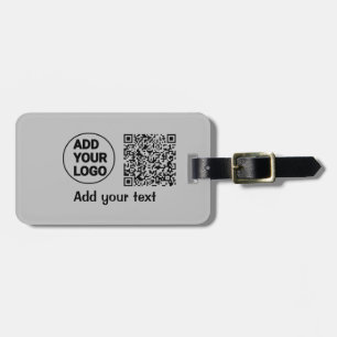 Etiqueta De Bagagem Código QR minimalista simples adicionar logotipo n