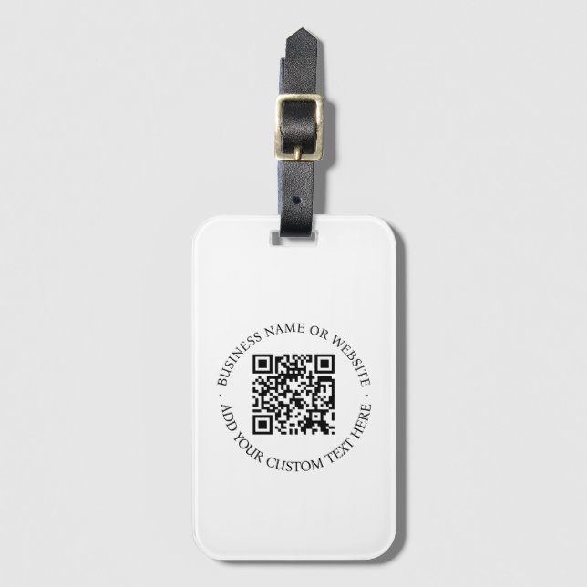 Etiqueta De Bagagem Código QR | Mínimo Limpo - Branco Simples Digitali (Frente Vertical)