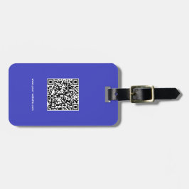 Etiqueta De Bagagem Código QR, Nome e Informações, Azul e Branco, Eleg