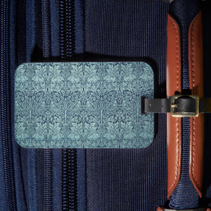 Etiqueta De Bagagem Coelho Brer por William Morris Blue Textile Patter
