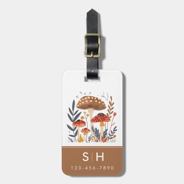 Etiqueta de Bagagem Cogumelo (Frente Vertical)