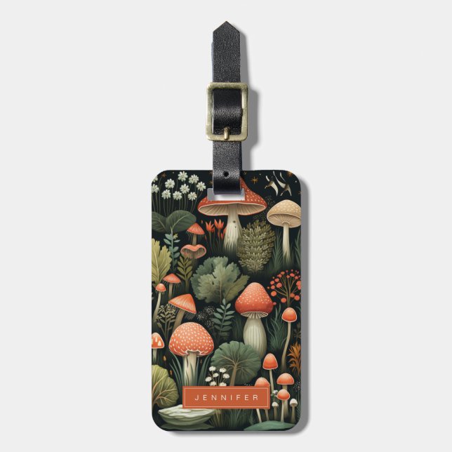 Etiqueta de Bagagem Cogumelo (Frente Vertical)
