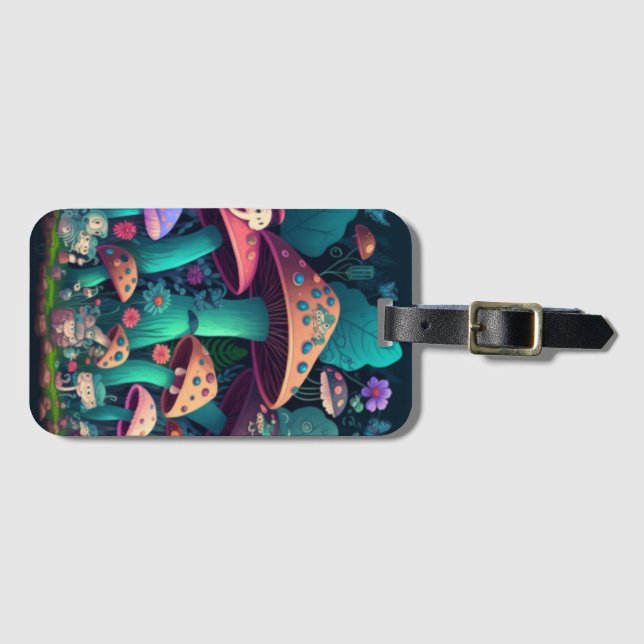 Etiqueta De Bagagem Cogumelos em campo (Frente Horizontal)