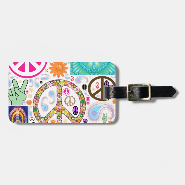 Etiqueta De Bagagem Colagem da paz (Frente Horizontal)