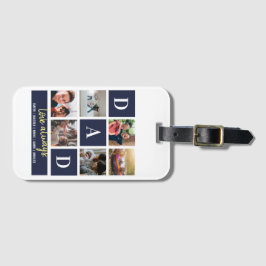 Etiqueta De Bagagem Colagem de Fotos da Família com Pai em Blocos de C