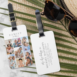 Etiqueta De Bagagem Colagem de Fotos Personalizadas de Família