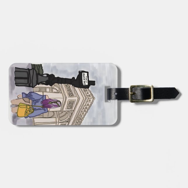 Etiqueta De Bagagem Coloque Charles de Gaulle Paris. (Frente Horizontal)