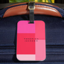 Colorblock, rosa e monograma vermelho