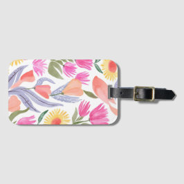 Etiqueta De Bagagem Colorful Watercolor Wildflowers | Hand Painted